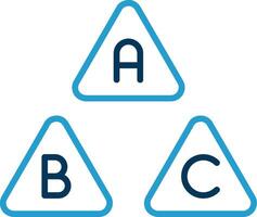 Abc Line Blue Two Color Icon vector