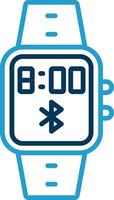 Bluetooth Line Blue Two Color Icon vector