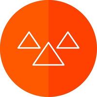 Triangles Line Yellow White Icon vector