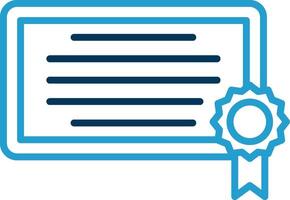 Diploma Line Blue Two Color Icon vector