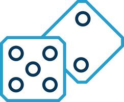 Dice Line Blue Two Color Icon vector