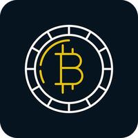 Bitcoin Bitcoin Line Red Circle Icon vector