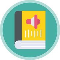 Audio Book Flat Multi Circle Icon vector