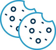 Cookies Line Blue Two Color Icon vector