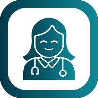 Female Doctor Glyph Gradient Corner Icon vector