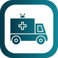 ambulancia glifo degradado esquina icono vector