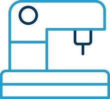 Sewing Machine Line Blue Two Color Icon vector