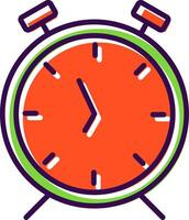 alarma reloj lleno diseño icono vector