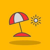 Beach Umbrella Filled Shadow Icon vector