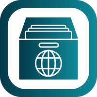 Global Archive Glyph Gradient Corner Icon vector