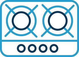 Hob Line Blue Two Color Icon vector