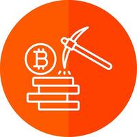 bitcoin minería línea amarillo blanco icono vector