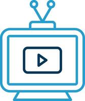 Television Line Blue Two Color Icon vector