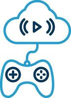 Cloud Line Blue Two Color Icon vector