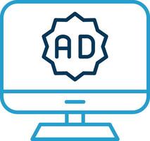 Computer Line Blue Two Color Icon vector