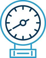 Pressure Gauge Line Blue Two Color Icon vector