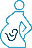 Pregnency Line Blue Two Color Icon vector