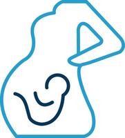 Obstetrics Line Blue Two Color Icon vector