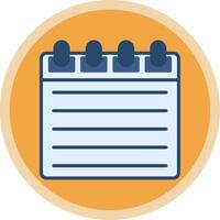 Notepad Flat Multi Circle Icon vector