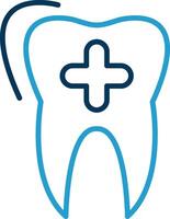 Dental Care Line Blue Two Color Icon vector