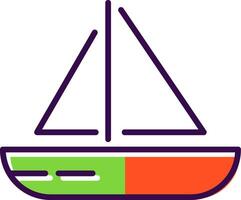 navegación barco lleno diseño icono vector