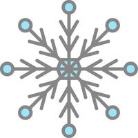 copo de nieve línea lleno ligero icono vector