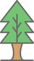 Tree Line Filled Light Icon vector
