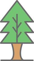 Tree Line Filled Light Icon vector