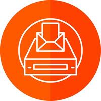 Project Inbox Line Yellow White Icon vector