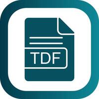 TDF File Format Glyph Gradient Corner Icon vector