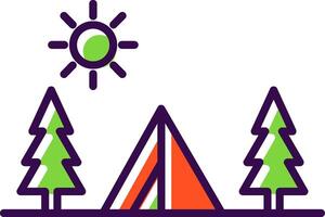 Camping filled Design Icon vector