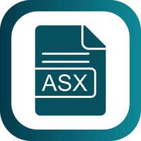 ASX File Format Glyph Gradient Corner Icon vector