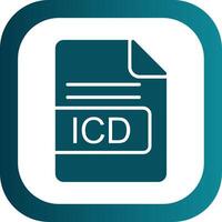 icd archivo formato glifo degradado esquina icono vector