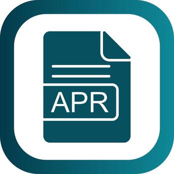 APR File Format Glyph Gradient Corner Icon vector
