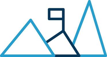 Mountains Line Blue Two Color Icon vector