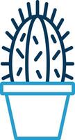 Cactus Line Blue Two Color Icon vector