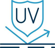 UV Protection Line Blue Two Color Icon vector