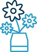 Flower Line Blue Two Color Icon vector