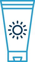 Sunblock Cream Line Blue Two Color Icon vector