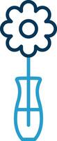 Flower Line Blue Two Color Icon vector