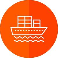 Container Ship Line Yellow White Icon vector