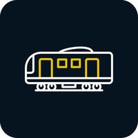 Electric Train Line Yellow White Icon vector