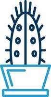 Cactus Line Blue Two Color Icon vector