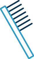 Comb Line Blue Two Color Icon vector