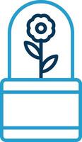 Flower Line Blue Two Color Icon vector