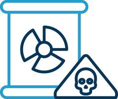 nuclear peligro línea azul dos color icono vector