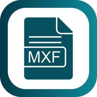 MXF archivo formato glifo degradado esquina icono vector