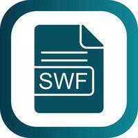 swf archivo formato glifo degradado esquina icono vector