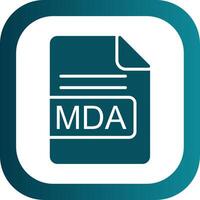 MDA File Format Glyph Gradient Corner Icon vector