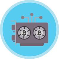 Mining Rig Flat Multi Circle Icon vector